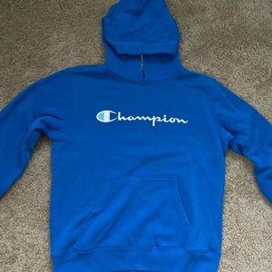 Champion Blue Logo Hoodie- Boys XL